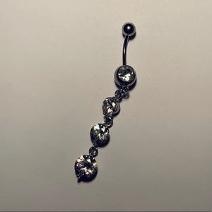 Dangling CZ Belly Button Ring
